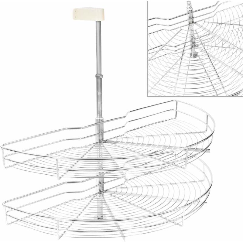 

Bandeja cocina alambre 2 niveles plata 180 grados 85x44x80 cm - Plateado - Vidaxl