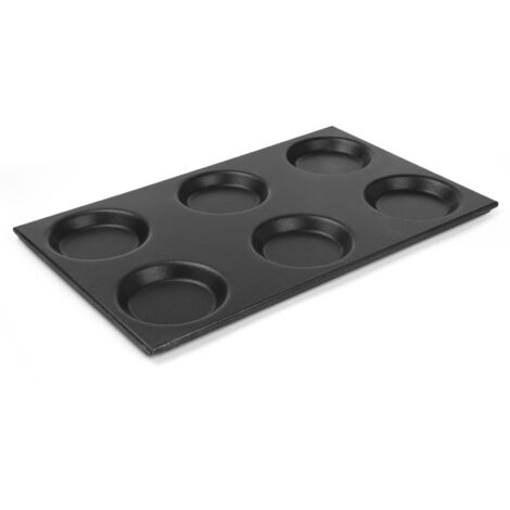Bandeja de aluminio GN 1/1 con formas redondas de 125mm con revestimiento antiadherente 530x325mm Hendi 808757