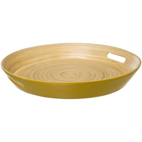 Bandeja de bambú 42cm modern color amarillo mostaza - 5five