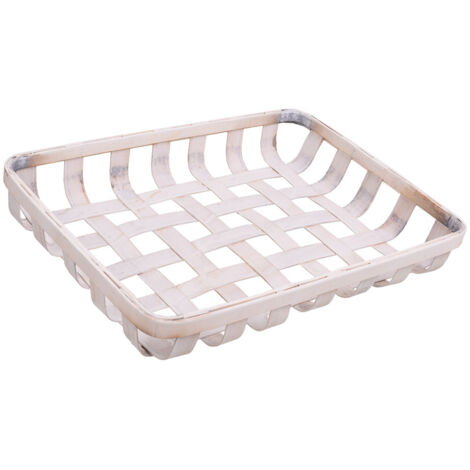Bandeja de bambú blanca 42x30x6,5