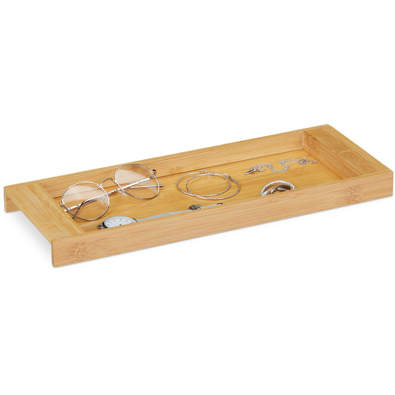 

Bandeja de Bambú, Estante Baño, Bandeja Decorativa, Repisa Bañera 3 x 40 x 15 cm, Marrón Natural