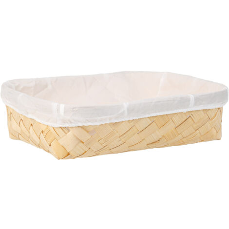 Bandeja de bambú forrada marrón 29,5x20x7
