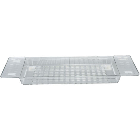 Bandeja de bañera de PET impermeable con sistema de drenaje – Bandeja de bañera extensible, tamaño grande (de 56,5 a 80 cm) para baños