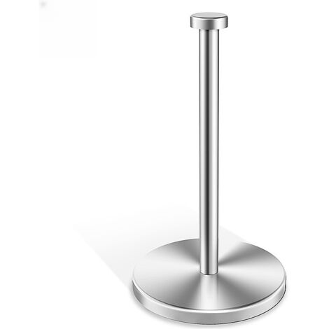 Bandeja de cocina independiente, soporte para toallas de papel de acero inoxidable con ventosa, toallero de cocina impermeable de acero inoxidable, juego de cocina, baño, exterior (plateado)