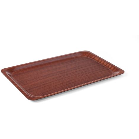 Bandeja de madera antideslizante, caoba 530x325mm GN1/1 - Hendi 507216