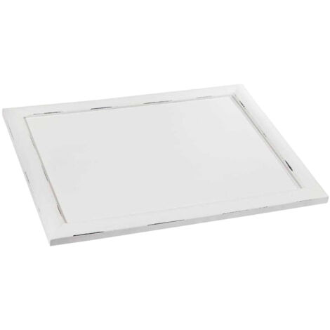 Bandeja de madera con lacado blanco 43x33x5.5
