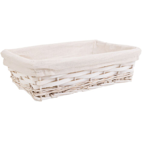 Bandeja de mimbre blanca 29,5x20x07