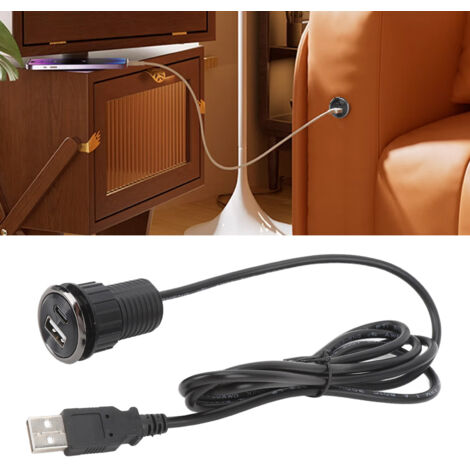 Bandeja de paso empotrada para mesas con 2 puertos de carga USB-C Tipo-C para mesas de conferencias y espacios de trabajo organizados.
