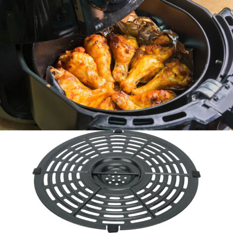 Bandeja de repuesto para freidoras, 21,6 cm (8,5 pulgadas), con revestimiento antiadherente, robusta, con asa y revestimiento protector para pizza, alimentos a la parrilla, filetes y verduras.
