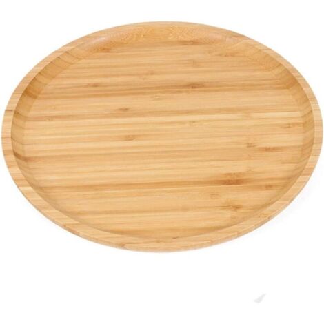 Bandeja de servir de bambú natural – 25 cm – ideal para pan, fruta o café – diseño redondo, limpio y duradero