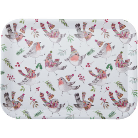 Bandeja de Servir de melamina Mikasa Tipperlyhill Robin, 43,5 x 32 cm, con Etiqueta