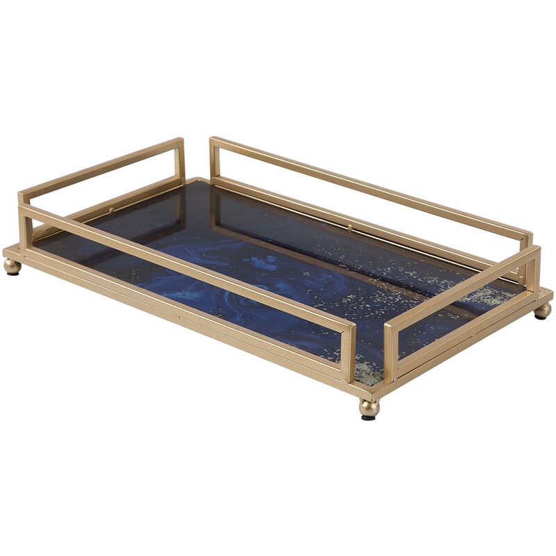 

Bandeja decorativa azul/dorado PRIVAS