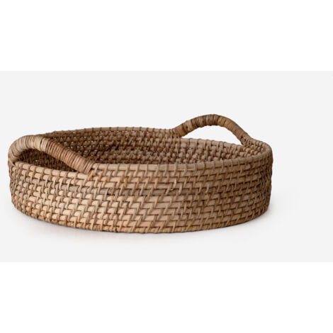 BANDEJA FIBRA NATURAL CON ASAS Ø40X10CM