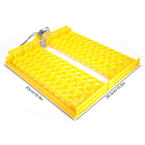 Bandeja giratoria automática para incubadoras – bandeja para 132 huevos, amarilla, PP, 43 x 39,3 x 6 cm