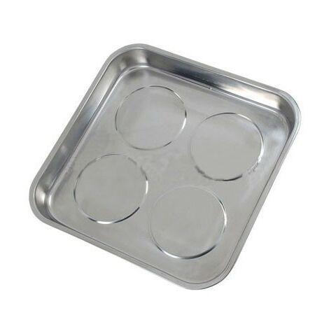 Bandeja Imantada Cuadrada Inoxidable Con 4 Imanes para tornilleria, 240 X 240mm