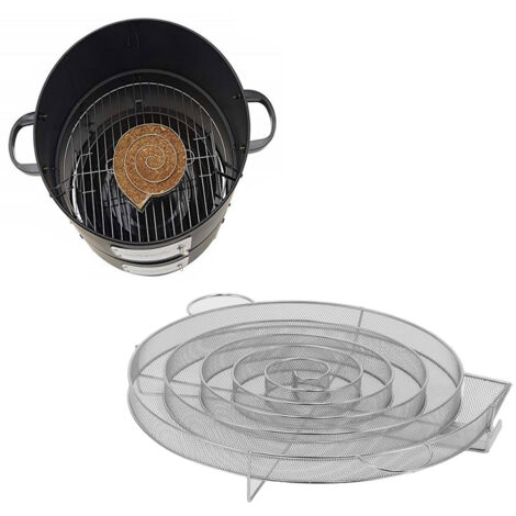 Bandeja para ahumar + rejilla para asar + acero inoxidable + 34,3 x 30,1 x 4,6 cm + Para ahumar en caliente y en frío + Para asar a la parrilla, tocino y más + 1 pieza