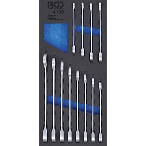 Bandeja para carro 1/3: Juego de llaves combinadas con carraca  8-19 mm  12 piezas