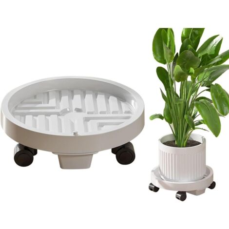 Bandeja para macetas con ruedas, bandeja para macetas, bandeja móvil para plantas, soporte para macetas, con depósito de agua.