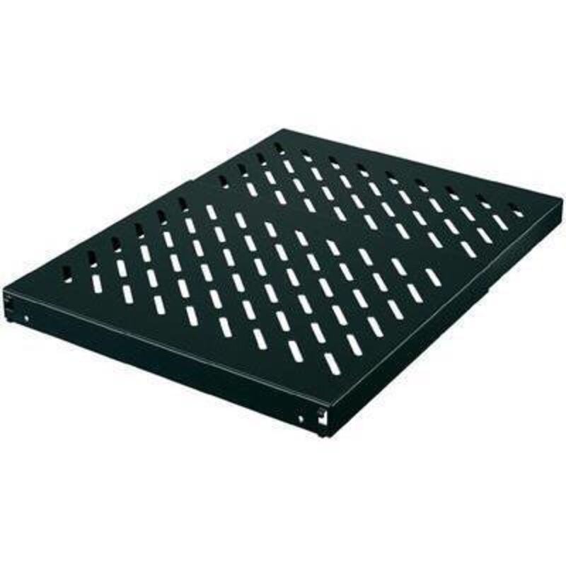 Mrittal Estante de rack negro acero 1U 484mm