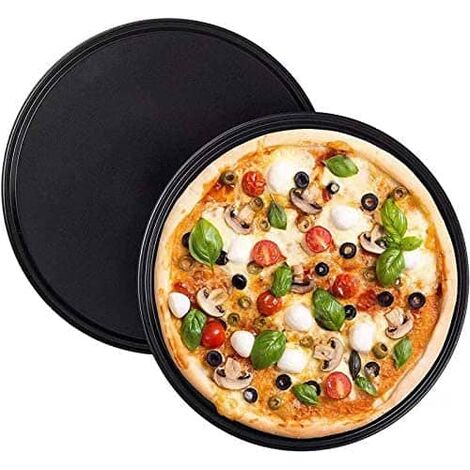 Bandeja Pizza Horno Redonda Antiadherente 26 cm Negro
