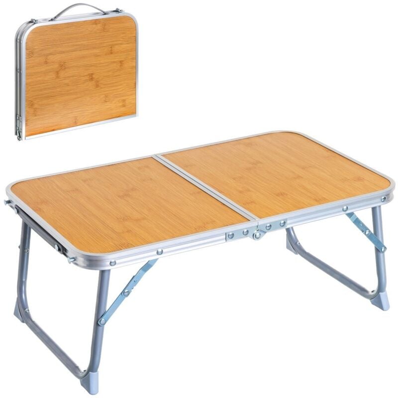 

Mesa de camping plegable de acero marrón de 22x34x56 cm