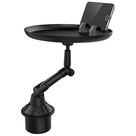 Bandeja portavasos para coche KZQ, mesa para comer con ranura para teléfono móvil, bandeja giratoria universal de 360°.
