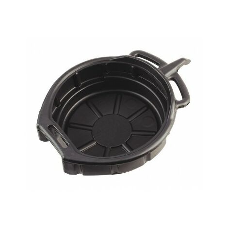 Bandeja recogedora de aceite de 16 litros. Ideal para cambio de aceite en coches y motos. Robusta, práctica y fácil de limpiar para talleres y garajes.