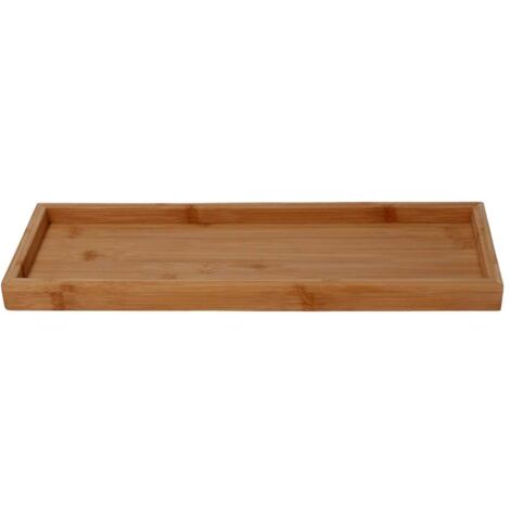 Bandeja rectangular de bambú natural 50x17x2,5 cm
