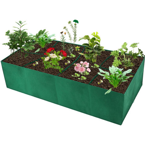 Bandeja rectangular de fieltro para semilleros Pognan (60×120×30cm) Verde 6 compartimentos