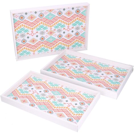 Bandeja rectangular madera blanca 1-3 cm45x30h4