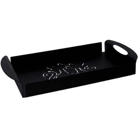 Bandeja rectangular metal gato negrocm41x20h5