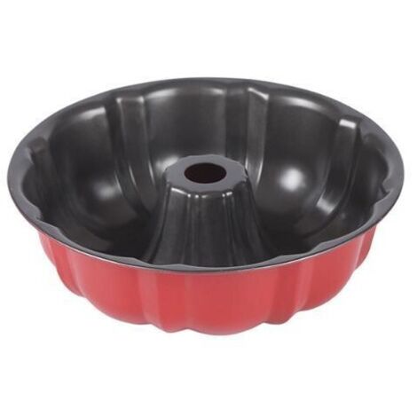 Bandeja redonda de acero para hornear - Molde para pasteles de Ø 24 cm con revestimiento antiadherente - Estable y delicioso, rojo