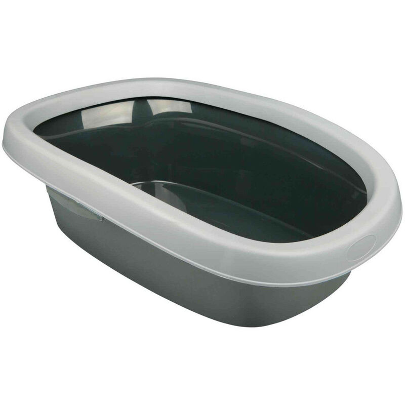 

Animallparadise - Bandeja sanitaria para gatos Carlo, con borde 38 × 17 × 58 cm gris