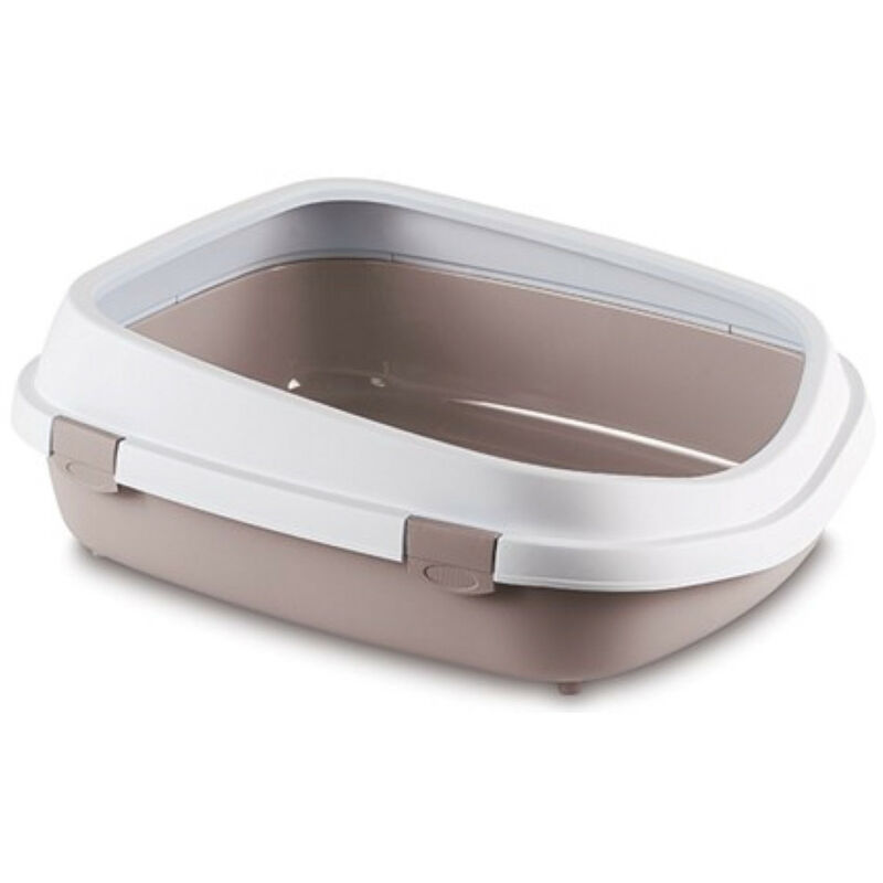 

Animallparadise - Bandeja sanitaria Queen grande. 55 x 71 x 24,5 cm. para gatos grandes. gris rosado.