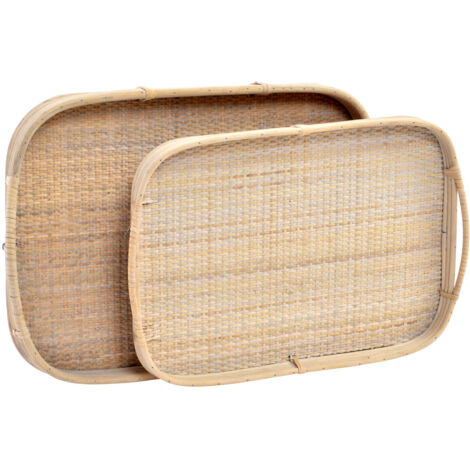 Bandeja Set 2 Ratan 56X36X5,5 Decoracion Natural BD186397