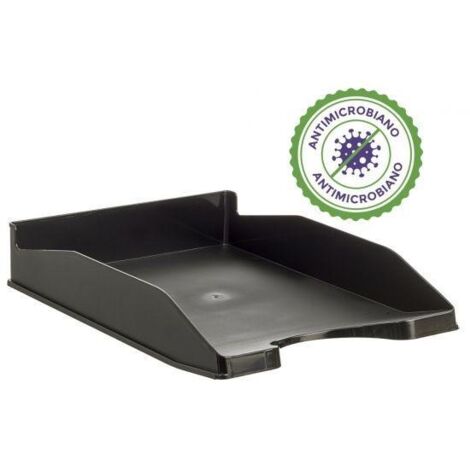 Bandeja sobremesa archivo 2000 antimicrobiana sanitized plastico negro apilable 3 posiciones para formatos din