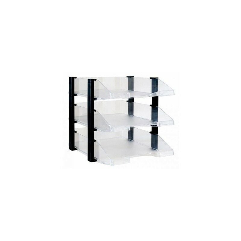

Archivo 2000 - conjunto de 3 bandejas con elevadores formato din a4 y folio 350x285x280 mm cristal transparente