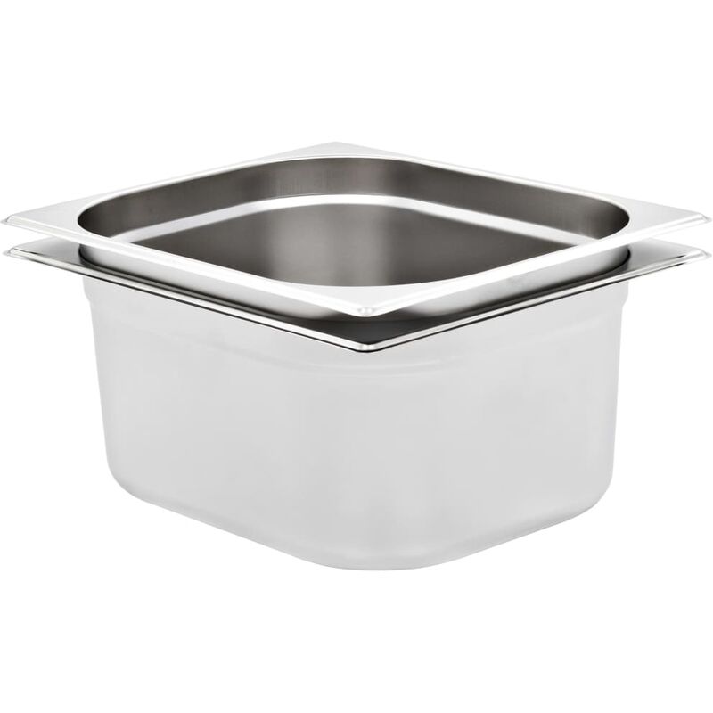 

Rogal Home&Deco Bandejas Gastronorm 2 unidades GN 1/2 150 mm acero inoxidable
