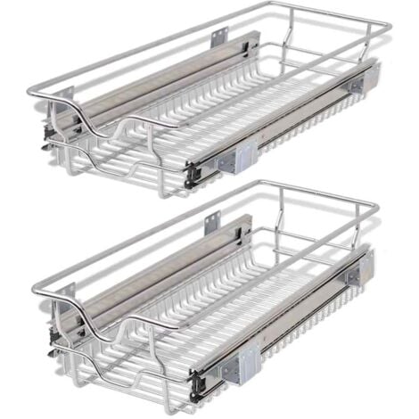 Bandejas de alambre extraíbles 2 unidades plateado 300 mm vidaXL