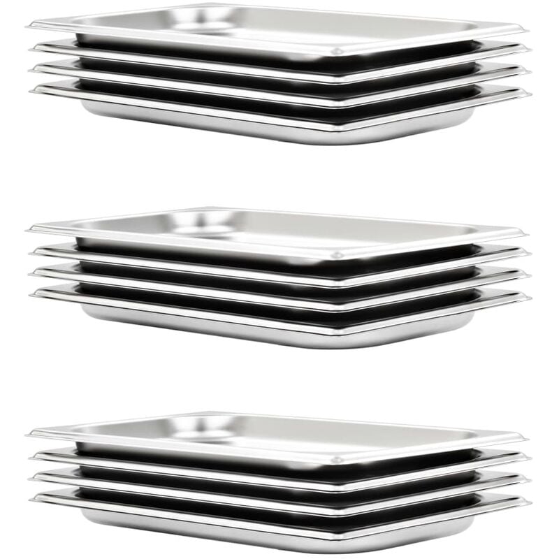 

Bandejas Gastronorm 12 unidades GN 1/3 20 mm acero inoxidable