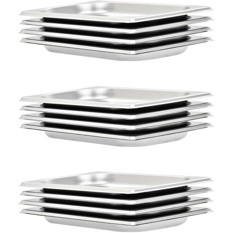 

Bandejas Gastronorm 12 unidades GN 1/4 20 mm acero inoxidable
