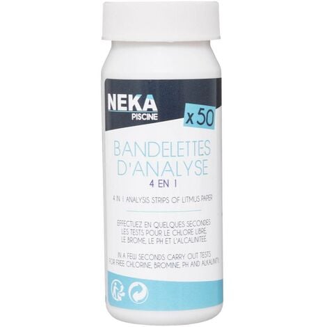 Bandelette d'analyse 4 en 1 - 50 pièces - Entretien Piscine et Spa - Livraison gratuite