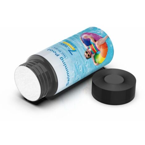 Bandelettes de test 7 en 1 pour piscine, 100 bandelettes de test rapides et précises pour l'eau de piscine, bandelettes de test pour spa, bandelettes de test pour chlore, brome, pH, alcalinité, dureté