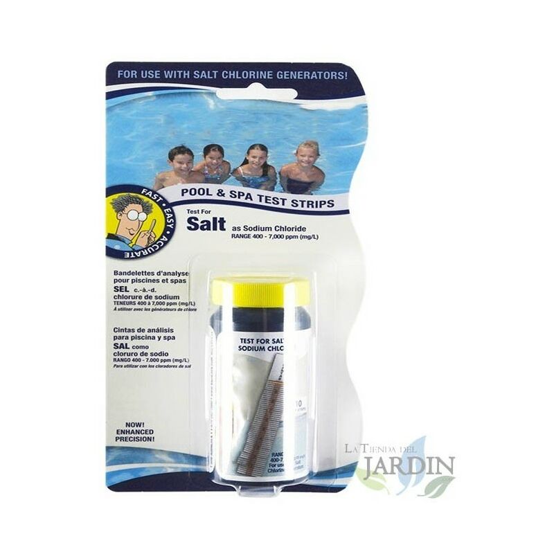 10 x Bandelettes de test de niveau de sel dans la piscine, pour le nettoyage et l'entretien de la piscine