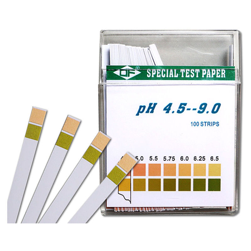 Bandelettes de test de pH 100 pièces, papier de test tournesol, plage de mesure 4,5-9, papier indicateur universel, test d'acidité pour aquariums,