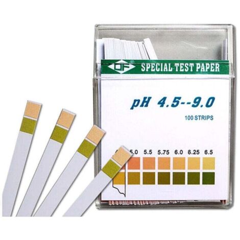 Bandelettes de test de pH 100 pièces, papier de test tournesol, plage de mesure 4,5-9, papier indicateur universel, test d'acidité pour aquariums, eau potable,de
