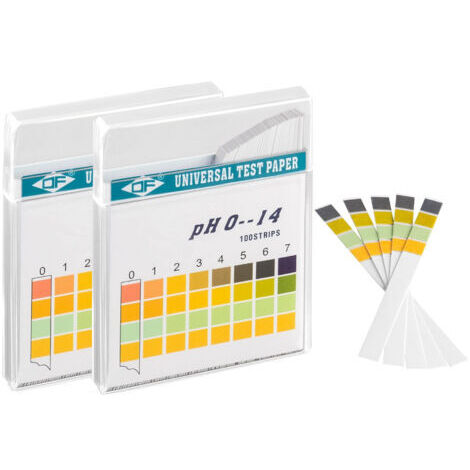 Bandelettes de test de pH 200 pièces, papier de test tournesol, plage de mesure 0-14, papier indicateur universel, test d'acidité pour aquariums, eau potable