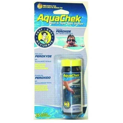 Bandelettes test eau piscine AQUACHEK analyse Peroxyde liquide/pH/TAC - x 50