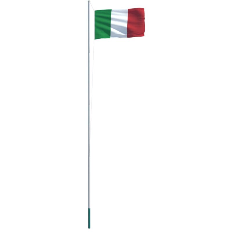 

vidaXL Bandera de Italia y Mástil de Aluminio 6,2 m