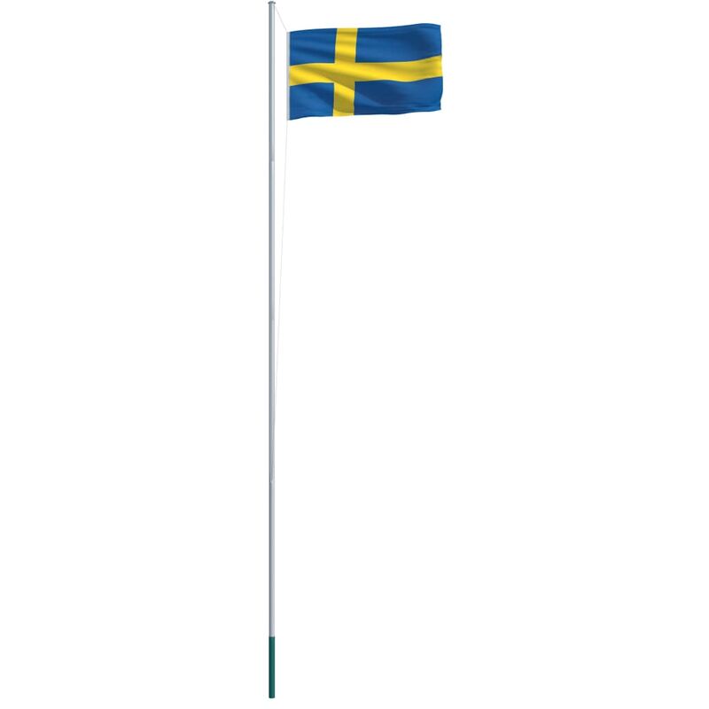 

vidaXL Bandera de Suecia y Mástil de Aluminio 6,2 m
